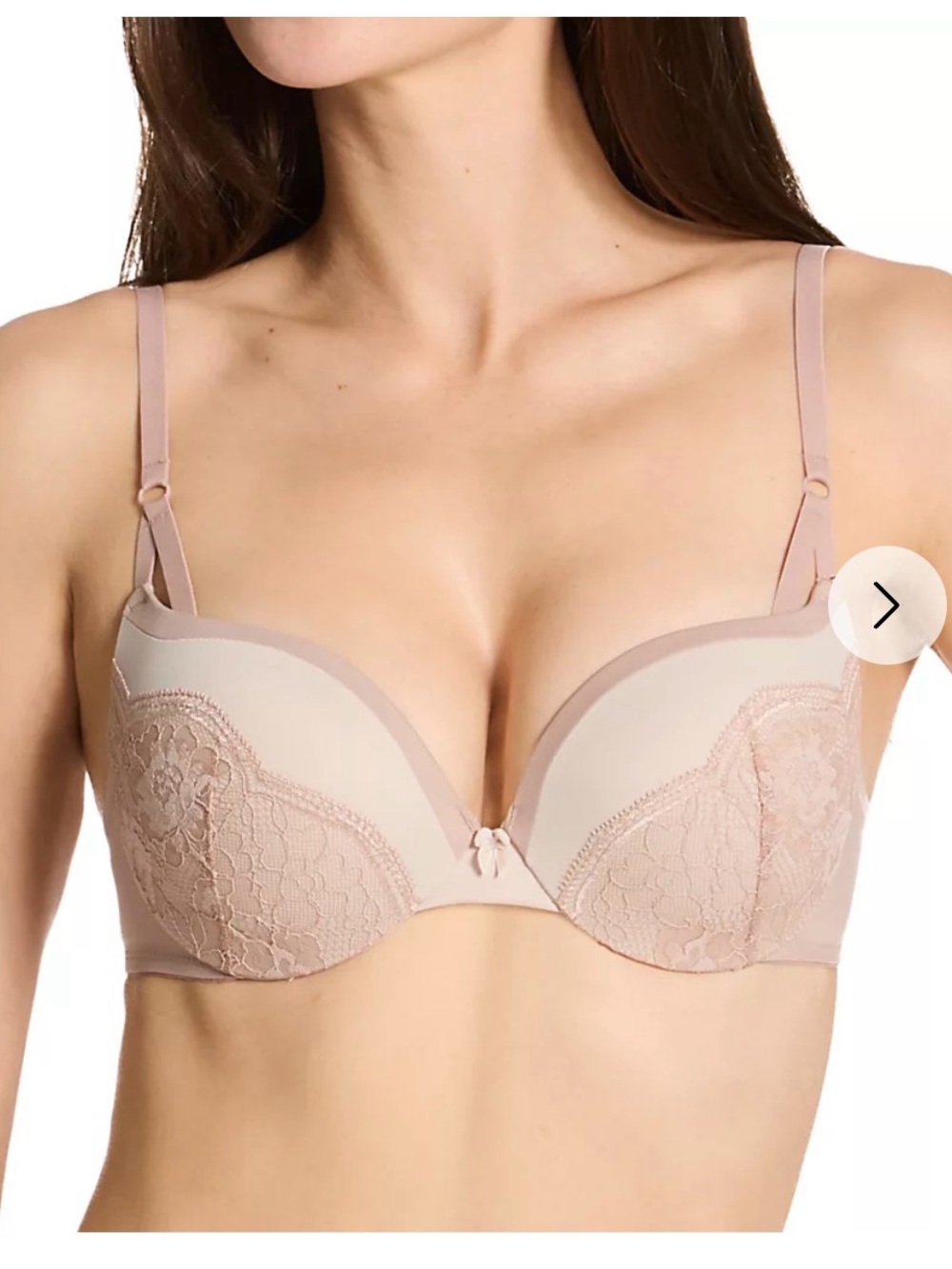 Maidenform Love the Lift Push Up & In Strappy Lace Demi Bra- Size 36A